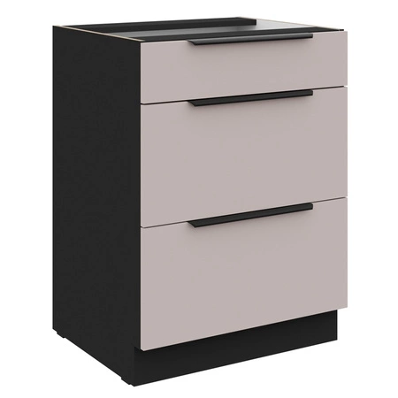 Szafka kuchenna stojąca z szufladami Tarraco 60 D 3S BB metalowe uchwyty krawędziowe szafka odporna na działanie wilgoci i uszkodzenia