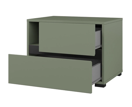 Zestaw mebli do sypialni Cross zielony eleganckie i uniwersalne meble do sypialni geometryczny kształt pojemne szuflady