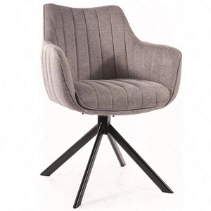 Krzesło tapicerowane Azalia Brego 44x42 cm szare nowoczesne krzesło obrotowe z metalowymi nogami stylowe krzesło kubełkowe