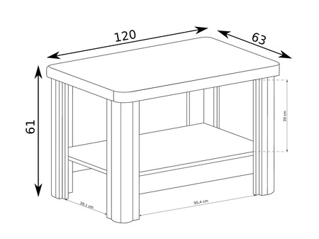 Zestaw mebli do salonu Dallas dąb sonoma / czarny elegancka stylistyka mebli wzbogacona o stylowe czarne dodatki