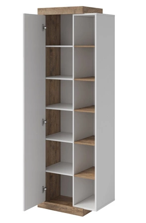 Witryna Sintra 67 cm dąb samdal / biały połysk oryginalny design solidne wykonanie idealny regał do wnętrz w stylu skandynawskim