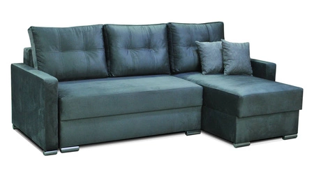 Narożnik z funkcją spania Neron butelkowa zieleń prawostronny gwarantuje najwyższy komfort i funkcjonalność