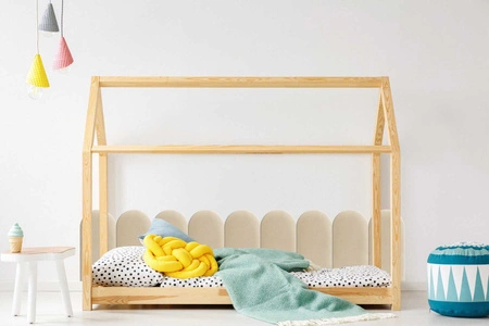 Panel tapicerowany Wally 30x100 cm kremowy stylowy panel ścienny płotek welurowa tkanina modne wykończenie każdej aranżacji