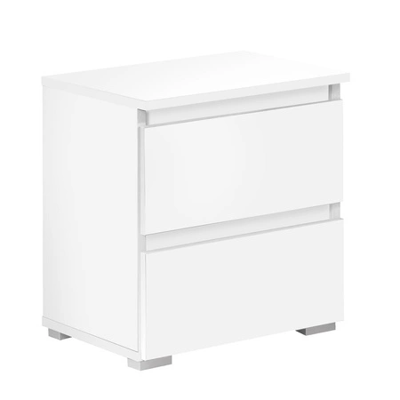 Szafka nocna z szufladami Simple biały funkcjonalny mebel do sypialni lub pokoju młodzieżowego