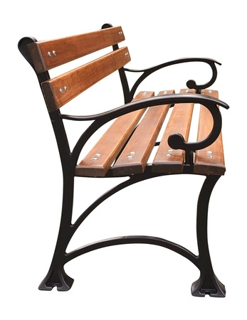 Ławka ogrodowa 180 cm FIEM-03-LP-180 parkowa żeliwna z oparciem drewno olchowe lakierowana