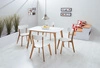 Krzesło drewniane Mosso 43x41 cm dąb / białe designerskie krzesło do kuchni oraz jadalni w stylu skandynawskim