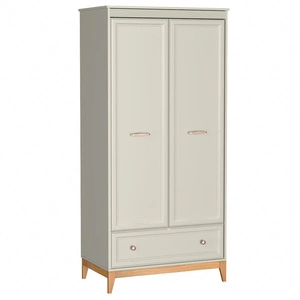 Szafa Windsor 92 cm beżowy / dąb modna naturalna kolorystyka funkcjonalna szafa do przedpokoju duża szuflada wysokie drewniane nogi