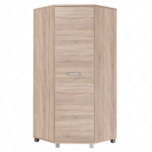 Szafa narożna Maximus dąb sonoma jasny nowoczesny design oraz uniwersalne drzwi do zamontowania z prawej lub lewej strony