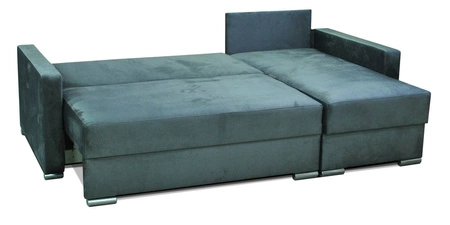 Narożnik z funkcją spania Neron butelkowa zieleń prawostronny gwarantuje najwyższy komfort i funkcjonalność