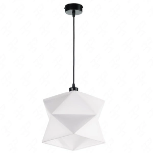 Lampa wisząca Quasar 20 cm biała / czarna designerska lampa sufitowa do salonu z bawełnianym abażurem i metalową podstawą