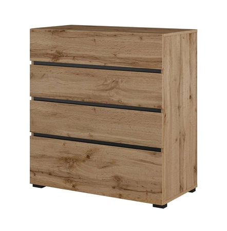 Komoda z szufladami Cross 80 cm dąb wotan stylowy design komody do sypialni prosta forma w nowoczesnym wydaniu