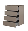 Komoda z szufladami Cross 60 cm ciemny beżowy stylowy design komody do sypialni przedpokoju prosta forma w nowoczesnym wydaniu