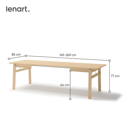 Stół rozkładany Plot 85x149-269 cm dąb jasny estetyczny i praktyczny stół do jadalni uniwersalny styl dopasuje się do każdego wnętrza