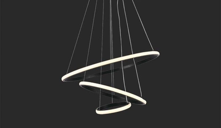 Lampa wisząca Loop czarna 32W 3000K niebanalna estetyka lampy LED doskonale wpisuje się do wnętrz w stylu nowoczesnym oraz glamour