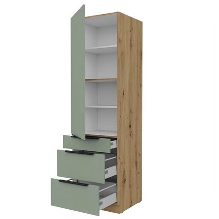 Słupek kuchenny Treviso Ar 60 DKS-210 3S 1F szafka kuchenna odporna na uszkodzenia wykończenie frontów w technologii anti fingerprint