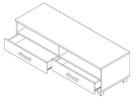 Szafka RTV Maximus 150 cm biała szafka z szufladami nowoczesny design oraz szuflady na prowadnicach rolkowych