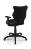 Krzesło do biurka Duo czarne idealne do wzrostu 159-188 cm profilowane siedzisko regulowane podłokietniki łatwo czyszcząca tkanina