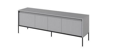 Zestaw mebli Trend szary nowoczesny design meble z klimatycznym oświetleniem w postaci paska led pod górnym blatem ryflowane fronty