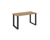 Stół Taunton 138x67 cm dąb lancelot / czarny prosta forma mebla wzbogacona o stylowe czarne nogi w stylu loftowym blat odporny na rozlanie cieczy