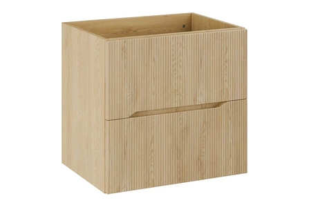Szafka pod umywalkę Nordic Cremona 60 cm dąb cremona nowoczesna forma szafki do łazienki fronty ozdobione delikatnymi ryflowaniami