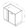Szafka kuchenna narożna dostawiana Zova DNP biały / dąb halifax lewa frezowany uchwyt odporność na działanie czynników zewnętrznych