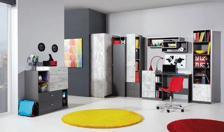 Półka Tablo 115 cm grafit / enigma nowoczesny design mebla wysoka jakość półki obrzeża wykończone specjalną okleiną