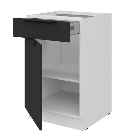 Szafka kuchenna stojąca z szufladą i półką Alatri Wh 50 D 1F 1S BB fronty szafki kuchennej wykończone w technologii anti fingerprint