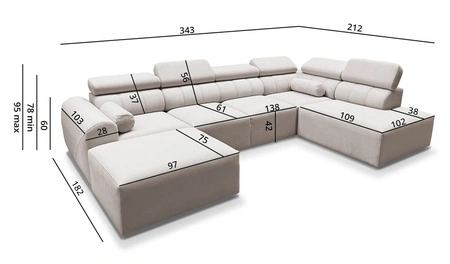 Narożnik z funkcją spania Cantare VI kremowy lewostronny wygodny narożnik o niebanalnym designie doskonale odnajdzie się w salonie