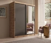 Szafa przesuwna z lustrem Hailey 160 cm dąb artisan / czarny minimalistyczna forma szafa idealnie wpasuje się do każdego wnętrza