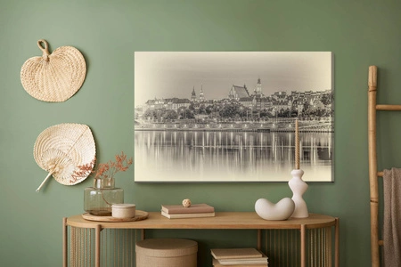 Obraz na płótnie Warszawa Wisła 100x70 cm ponadczasowa ozdoba każdego wnętrza obraz w wyrazistej kolorystyce wysoka jakość wykonania