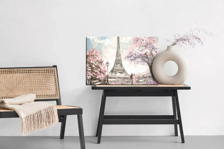 Obraz na płótnie Wieża Eiffla 100x70 cm ponadczasowa ozdoba każdego wnętrza obraz w wyrazistej kolorystyce wysoka jakość wykonania