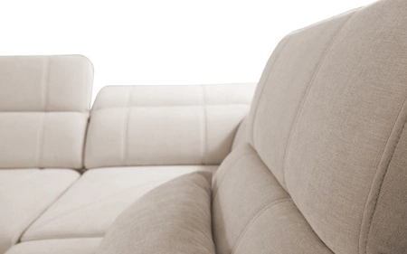 Narożnik z funkcją spania Cetara VI szary brąz lewostronny komfortowy i stylowy narożnik rozkładany z przesuwanymi oparciami