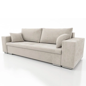 Kanapa rozkładana Rives jasny beż funkcjonalna sofa do salonu lub pokoju dziennego pojemnik na pościel mebel wolnostojący