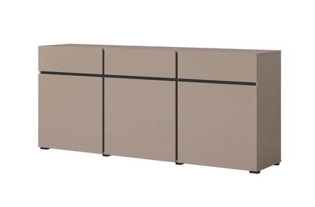 Komoda z szufladami Cross 180 cm ciemny beżowy stylowy design komody do salonu prosta forma w nowoczesnym wydaniu