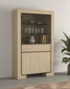 Witryna Cuba 113 cm dąb samdal stylowa witryna z szufladą do salonu elementy z bezpiecznego szkła stylowe frezowane uchwyty