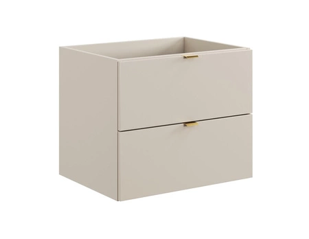 Zestaw mebli łazienkowych Dalia beżowy eleganckie szafki łazienkowe zachwycają minimalizmem system cichego domykania szuflad