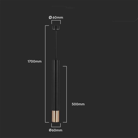 Lampa wisząca Moren 50 cm czarny / złoty stylowa lampa sufitowa metalowy abażur stylizowanym na kształt tuby nowoczesny design