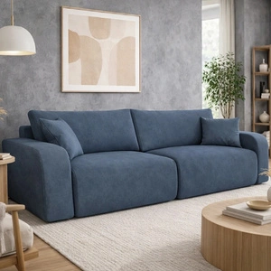 Kanapa rozkładana Fiesta ciemny szary funkcjonalna sofa do salonu z pojemnikiem na pościel elegancki wygląd pluszowa tkanina