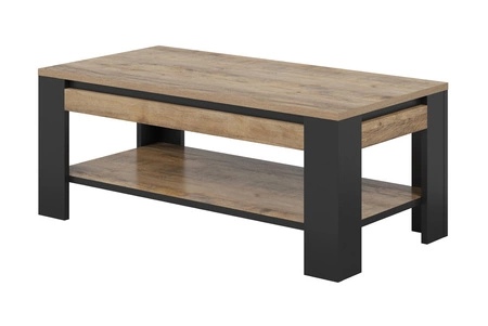 Stolik kawowy Tudor 120 cm dąb samdal / czarny wytrzymały odporny blat idealny stolik do każdej aranżacji