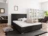 Łóżko tapicerowane Bejar 160x200 czarne z zagłówkiem w nowoczesnym stylu idealne do sypialni