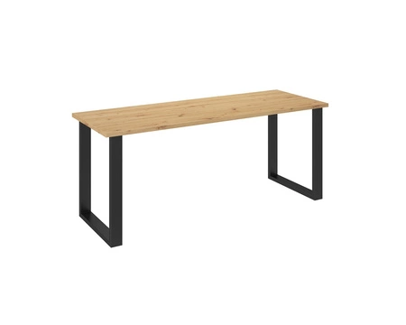 Stół Taunton 185x67 cm dąb artisan / czarny prosta forma mebla wzbogacona o stylowe czarne nogi w stylu loftowym blat odporny na rozlanie cieczy