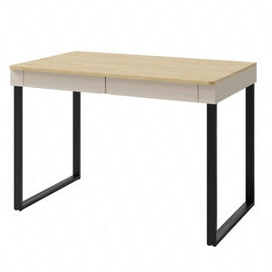 Biurko z szufladami Paguro 125 cm beż piaskowy / dąb olejowany stylowe i funkcjonalne do pokoju młodzieżowego czy biura