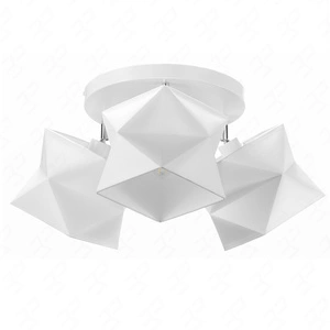 Plafon sufitowy potrójny Quasar biała designerska lampa sufitowa do salonu lub sypialni z bawełnianymi abażurami i metalową podstawą