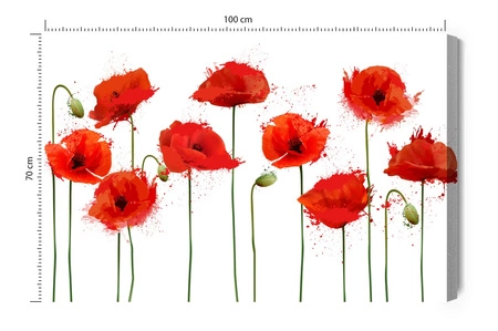 Obraz na płótnie czerwone maki 100x70 cm ponadczasowa ozdoba każdego wnętrza obraz w wyrazistej kolorystyce wysoka jakość wykonania