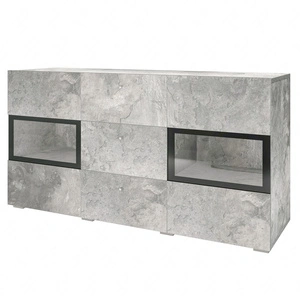 Komoda z szufladami Baros 132 cm jasny beton nowoczesne kształty w wyjątkowej stylizacji