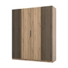 Szafa Kastano XI 200 cm dąb evoke nowoczesny design drzwi szafy ozdobione czarnymi lamelami stylowe uchwyty krawędziowe