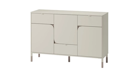 Komoda z szufladami Harmony 130 cm beżowy / truflowy niezwykle modna komoda z frezowanymi krawędziami wybranych frontów