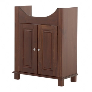 Szafka pod umywalkę Retro 65 cm brązowa wyjątkowo elegancka szafka w stylu klasycznym wykonana z drewna metalowe uchwyty