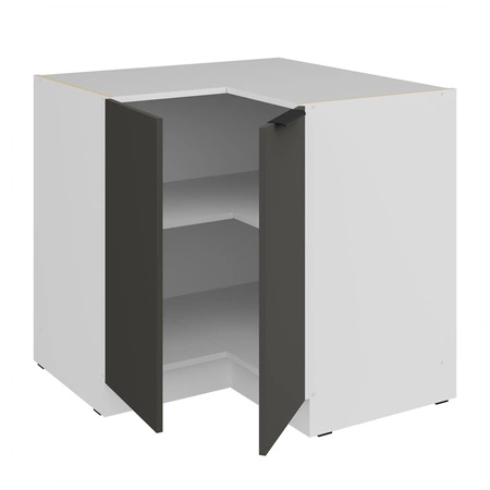 Zestaw mebli kuchennych narożny Aversa Wh 290x230 cm stylowe szafki kuchenne z frontami wykonanymi w technologii anti fingerprint