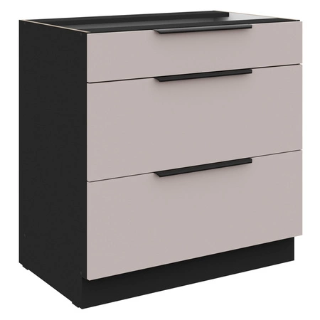 Szafka kuchenna stojąca z szufladami Tarraco 80 D 3S BB metalowy uchwyt krawędziowy szafka odporna na działanie wilgoci i uszkodzenia